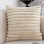 3-SOGA 45cm Fur Faux Rabbit Soft Decorative Covers Pack Cover Plush Off White Throw Pillow