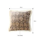 2-SOGA 45cm Wabi-sabi Floral Cover & Vintage Dark Floral Tassel Square Throw  Pillow