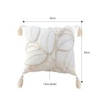 2-SOGA 2X 45cm Wabi-sabi Cream Flower Cover & Beige Velvet Leaf Ring Square Throw Pillow