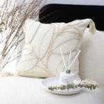 4-SOGA 2X 45cm Wabi-sabi Cream Flower Cover & Beige Velvet Leaf Ring Square Throw Pillow