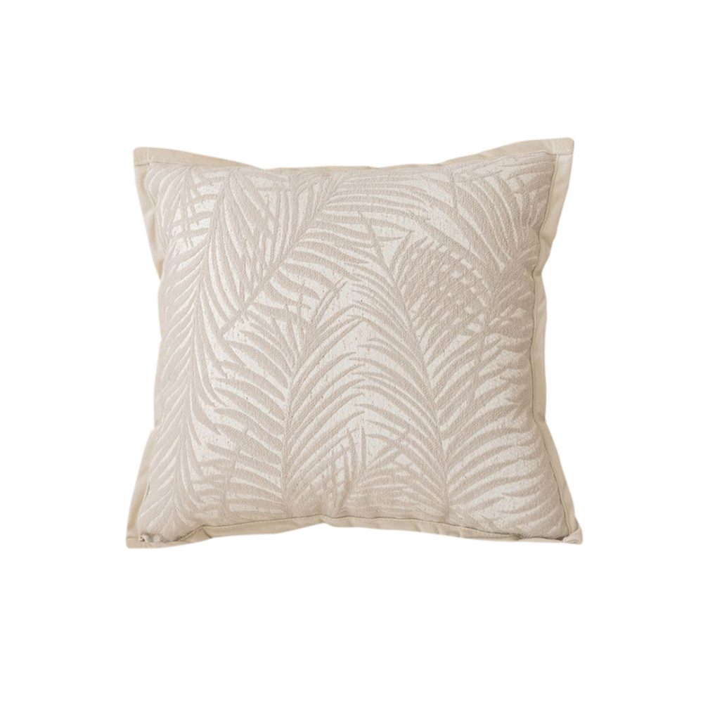 1-SOGA 45cm Elegant Palm Leaf Texture & Jacquard Square Throw Pillow