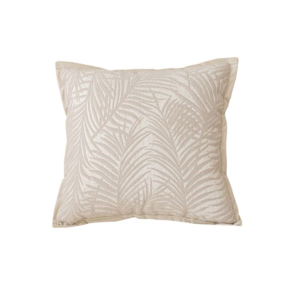 1-SOGA 45cm Elegant Palm Leaf Texture & Jacquard Square Throw Pillow