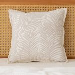 3-SOGA 2X 45cm Elegant Palm Leaf Texture & Jacquard Square Throw Pillow