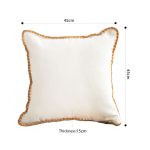 5-SOGA 45cm Warm Wood Tone & Apricot Shell Edged Square Throw Pillow