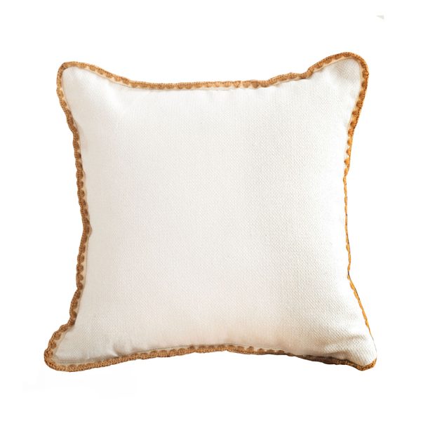 1-SOGA 45cm Warm Wood Tone & Apricot Shell Edged Square Throw Pillow
