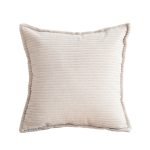 1-SOGA 45cm Beige Warm Wood Tone & Wabi-sabi Striped Corduroy Square Throw Pillow