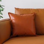 3-SOGA 45cm Light Luxury Urban Simulated Leather Wide Edge Throw Pillow