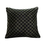 1-SOGA 45cm Urban Light Luxury Pillow Dark Night Green Checkered Square Throw Pillow