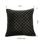 5-SOGA 45cm Urban Light Luxury Pillow Dark Night Green Checkered Square Throw Pillow