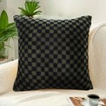 3-SOGA 2X 45cm Urban Light Luxury Pillow Dark Night Green Checkered Square Throw Pillow