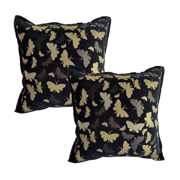 1-SOGA 2X 45cm Vintage Butterfly with Covers Case Decorative Decor Monarch Floral Throw Pillow
