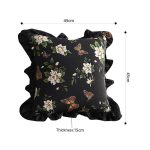 5-SOGA 2X 45cm Square Vintage Decorative Embroidered Square Throw Pillow