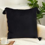 3-SOGA 2X Black Vintage Butterfly Pillow Tassel Velvet Square Throw Pillow