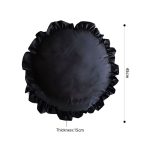 5-SOGA 45cm Butterfly Black Vintage Lotus Leaf Edge Round Throw Pillow