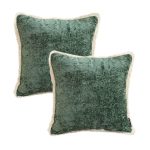 1-SOGA 2X 45cm Jade Green Home aesthetic chenille texture tassel square Throw Pillow