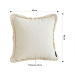 5-SOGA 2X 45cm Creamy White Home Aesthetic Chenille Texture Tassel Square Throw pillow