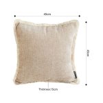 5-SOGA 45cm Milk Coffee Home Aesthetic Chenille Texture Tassel Square Throw pillow