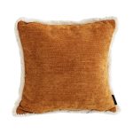 1-SOGA 45cm Home Aesthetic Chenille Texture Tassel Square Sunset Orange Throw Pillow