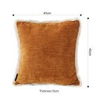 5-SOGA 2X 45cm Home Aesthetic Chenille Texture Tassel Square Sunset Orange Throw Pillow