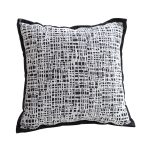 1-SOGA 45cm Vintage Leopard Print Sofa Black & White Grid Wide Edge Square Throw Pillow