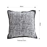 5-SOGA 2X 45cm Vintage Leopard Print Sofa Black & White Grid Wide Edge Square Throw Pillow