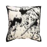 1-SOGA 45cm Light Vintage Leopard Print Black & White Ink Splatter Wide-Edge SquareThrow Pillow