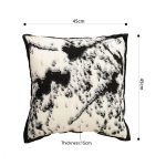 5-SOGA 45cm Light Vintage Leopard Print Black & White Ink Splatter Wide-Edge SquareThrow Pillow