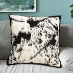 3-SOGA 2X 45cm Light Vintage Leopard Print Black & White Ink Splatter Wide-Edge SquareThrow Pillow