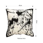 4-SOGA 2X 45cm Light Vintage Leopard Print Black & White Ink Splatter Wide-Edge SquareThrow Pillow
