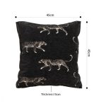 5-SOGA 2X 45cm Light Luxury Vintage Leopard Print Square Black Throw Pillow