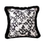 1-SOGA 45cm Vintage Black Herringbone Pillowcase Set & Square Throw Pillow