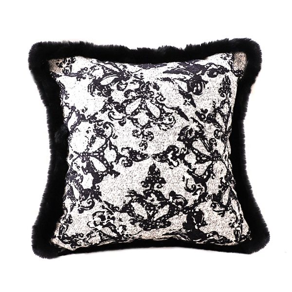 1-SOGA 45cm Vintage Black Herringbone Pillowcase Set & Square Throw Pillow