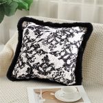 4-SOGA 2X 45cm Vintage Black Herringbone Pillowcase Set & Square Throw Pillow
