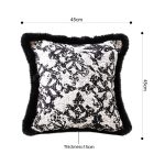 5-SOGA 2X 45cm Vintage Black Herringbone Pillowcase Set & Square Throw Pillow