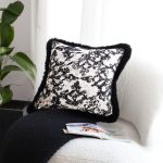 6-SOGA 2X 45cm Vintage Black Herringbone Pillowcase Set & Square Throw Pillow