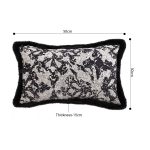 5-SOGA 35cm Vintage Black Pillowcase Set Black Herringbone Pattern Lumbar Throw Pillow