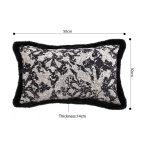 5-SOGA 2X 35cm Vintage Black Pillowcase Set Black Herringbone Pattern Lumbar Throw Pillow