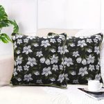 4-SOGA 45cm Subtle Foliage Green Pillow Subtle Orchid Blossom Square Throw Pillow
