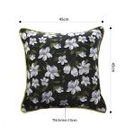 5-SOGA 45cm Subtle Foliage Green Pillow Subtle Orchid Blossom Square Throw Pillow