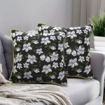6-SOGA 45cm Subtle Foliage Green Pillow Subtle Orchid Blossom Square Throw Pillow