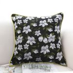 2-SOGA 2X 45cm Subtle Foliage Green Pillow Subtle Orchid Blossom Square Throw Pillow