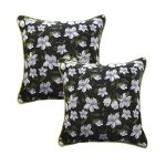 1-SOGA 2X 45cm Subtle Foliage Green Pillow Subtle Orchid Blossom Square Throw Pillow