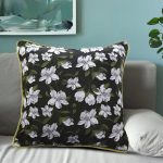 3-SOGA 2X 45cm Subtle Foliage Green Pillow Subtle Orchid Blossom Square Throw Pillow