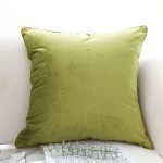 2-SOGA 45cm Subtle Fluorescent Green Foliage Velvet Square Throw Pillow