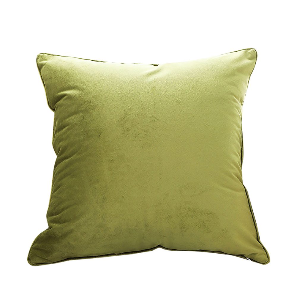 1-SOGA 45cm Subtle Fluorescent Green Foliage Velvet Square Throw Pillow
