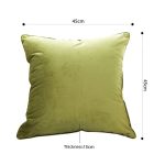 5-SOGA 45cm Subtle Fluorescent Green Foliage Velvet Square Throw Pillow