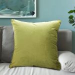 3-SOGA 2X 45cm Subtle Fluorescent Green Foliage Velvet Square Throw Pillow
