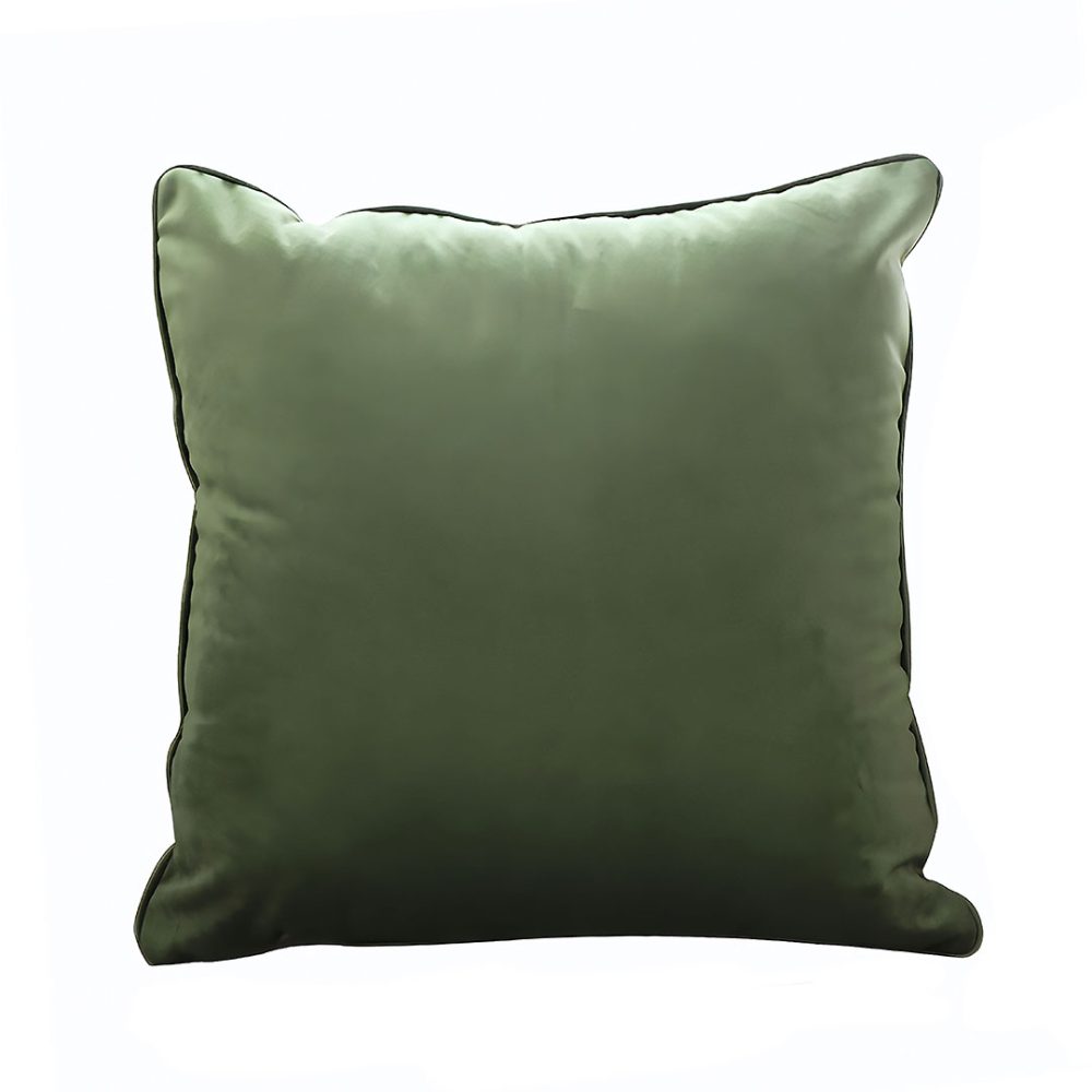 1-SOGA 45cm Subtle Army Green Foliage Velvet Square Throw Pillow