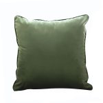 1-SOGA 45cm Subtle Army Green Foliage Velvet Square Throw Pillow
