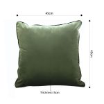 5-SOGA 45cm Subtle Army Green Foliage Velvet Square Throw Pillow